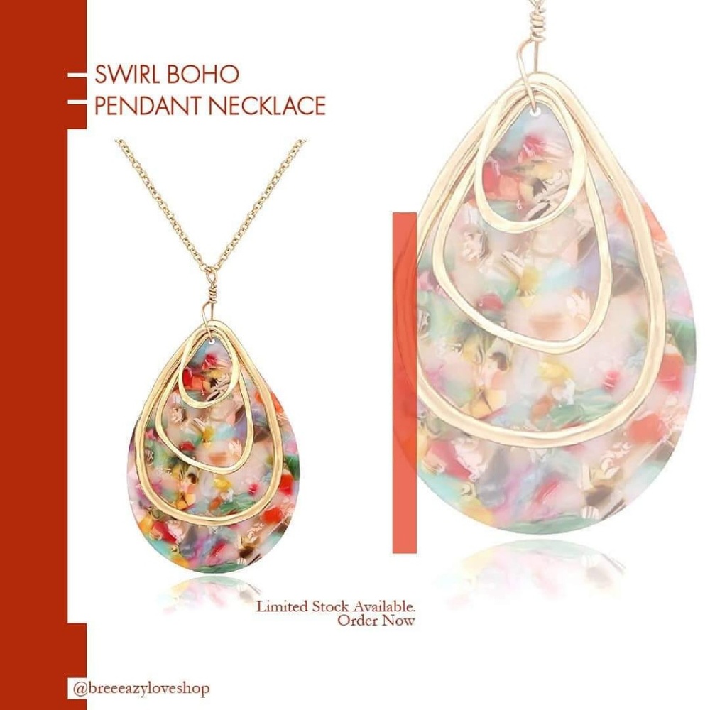 Swirl Boho Pendant Necklace